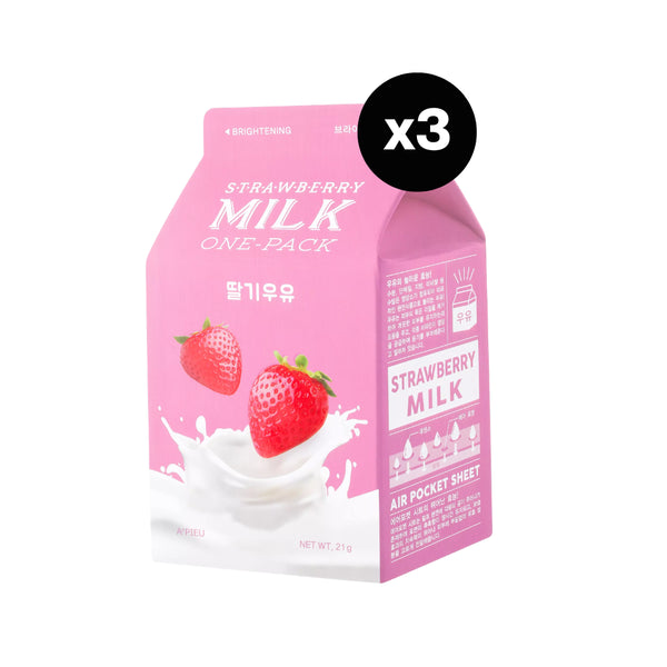 MASK MILK STRAWBERRY paquete x3